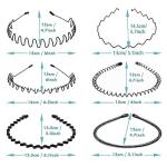 WUBAYI 6-Piece Unisex Non-Slip Metal Headband