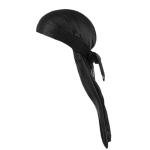 Silky Long Tail Durag Cap for Waves (Black)