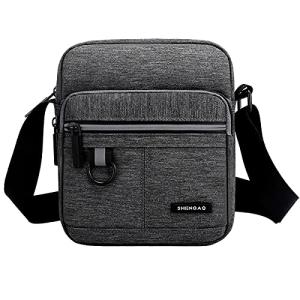Men's Gray Canvas Crossbody Shoulder Bag