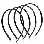 4 Pack Black Thin Plastic Headbands for Sports
