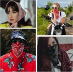 Kiran Cotton Bandana Headband Scarf - Black