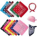 12 Pack Colorful Bandanas for Men and Women