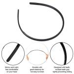 4 Pack Black Thin Plastic Headbands for Sports