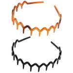 2-Pack Black Zig Zag Non-Slip Headbands