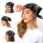 Kiran Cotton Bandana Headband Scarf - Black