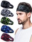 Men's Sweat-Resistant Headbands for Sports - 5 Pack