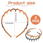 2-Pack Black Zig Zag Non-Slip Headbands