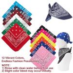 12 Pack Colorful Bandanas for Men and Women