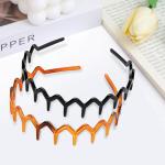 2-Pack Black Zig Zag Non-Slip Headbands