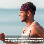 Men's Sweat-Resistant Headbands for Sports - 5 Pack