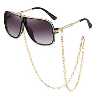 Retro Oversized 80s Pilot Sunglasses for Men
