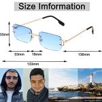 Retro Rimless Rectangle Sunglasses for All