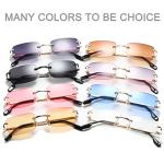 Retro Rimless Rectangle Sunglasses for All