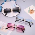 Square Rimless Sunglasses - Stylish Frameless Eyewear