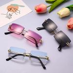 Square Rimless Sunglasses - Stylish Frameless Eyewear