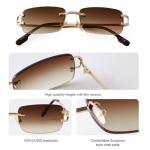 Laurinny Retro Rimless Sunglasses for Men and Women