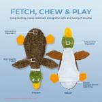 2-in-1 Stuffless Duck Dog Squeak Toy