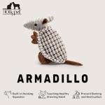 Hollypet Gray Plush Armadillo Dog Squeaky Toy