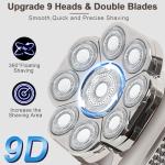 9D Elektrischer Glatzenrasierer für Herren, 6-in-1