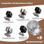 9 Ersatzscherköpfe für Pitbull Skull Shaver