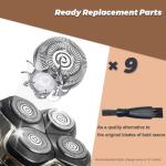 9 Ersatzscherköpfe für Pitbull Skull Shaver