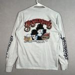 Vintage 80s Yesterday's Bar Restaurant Laurel Hardy T Shirt Adult Medium Gray