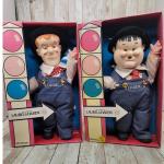 Vintage 1986 Laurel & Hardy 12" Stuffed Doll Figures w/ Original Box