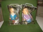 EARLY 1970'S DAKIN FIGURES OF LAUREL AND HARDY w BAGS AND TAGS, MINTY 