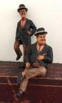 Laurel and Hardy Large Statues 16.5" Vintage Figures
