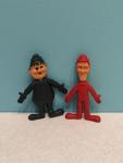 Vtg Lakeside 1967 Bendy LAUREL & HARDY Rubber Figures LOT ( OF 2 ) Larry Harmon