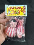 ✨Vintage Fat & Slim Laurel and Hardy Toy Figures NOS MIP Dime Store✨
