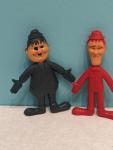 Vtg Lakeside 1967 Bendy LAUREL & HARDY Rubber Figures LOT ( OF 2 ) Larry Harmon