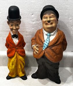 Rare Vintage Laurel and Hardy Statues Set