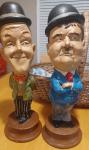 Vintage Laurel And Hardy Statues Carved Hand Painted