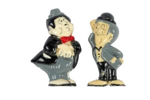 Rare Vintage Laurel and Hardy Plastic Pinbacks Pins Comedian Antique Memorabilia