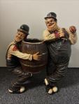 Vintage Laurel and Hardy Standing With Barrel NIB