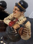 Vintage Laurel and Hardy Standing With Barrel NIB