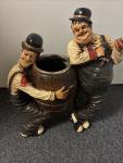 Vintage Laurel and Hardy Standing With Barrel NIB