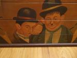 Laurel And Hardy Vintage Wooden Sign Wall Art 24"X35.5"  Oil On Wood *Rare*