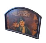 Laurel And Hardy Vintage Wooden Sign Wall Art 24"X35.5" 1940s Oil On Wood *Rare*