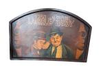 Laurel And Hardy Vintage Wooden Sign Wall Art 24"X35.5" 1940s Oil On Wood *Rare*