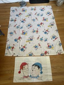 1972 Laurel & Hardy Sheet & Pillow Case