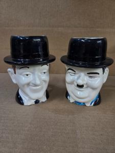 VINTAGE LAUREL & HARDY CERAMIC MUG CUP SET 6.5"