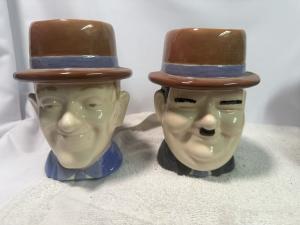 VINTAGE LAUREL & HARDY CERAMIC MUG CUP STEIN SET