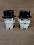 VINTAGE LAUREL & HARDY CERAMIC MUG CUP SET 6.5"