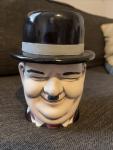 Vintage Oliver Hardy Of Laurel & Hardy Figural Ceramic Face Mug Head
