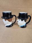 VINTAGE LAUREL & HARDY CERAMIC MUG CUP SET 6.5"