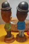 Vintage Laurel And Hardy Statues Carved Hand Painted