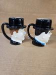 VINTAGE LAUREL & HARDY CERAMIC MUG CUP SET 6.5"