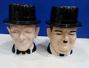 Vintage  Laurel And Hardy Ceramic Mugs. 